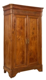 French Louis Philippe Walnut Armoire, mid 19th c., H.- 97 1/2 in., W.- 53 1/2 in., D.- 25 1/2 in.