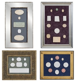 Group of Four Framed Intaglios, 19th c., Five Intaglios- H.- 20 in., W.- 12 in.; Twelve Intaglios-