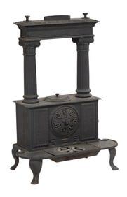 American Cast Iron Classical Column Stove, by Ranson and Rathbone, Albany, NY, mid 19th c.,