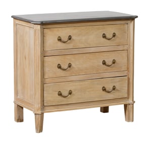 Italian Style Polychromed Bleached Chest, 20th/21st c., H.- 31 in., W.- 33 1/2 in., D.- 17 3/4 in.