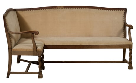 Unusual French Charles XIII Style Banquette, 20th c., H.- 39 in., W.- 81 in., D.- 21 in.