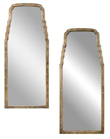 Pair of Queen Anne Style Mirrors. 20th c., Each- H.- 56 in., W.- 24 in. (2 Pcs.)