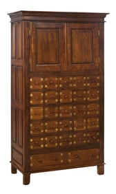 Hardwood Apothecary Cabinet, 20th c., H.- 66 1/4 in., W.- 37 1/2 in., D.- 18 3/4 in.
