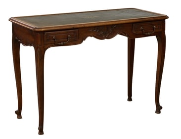 French Louis XV Style Mahogany Writing Table, 20th c., H.- 29 1/4 in., W.- 41 1/4 in., D.- 19 3/4