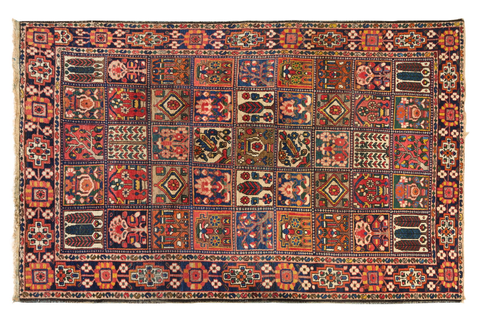 Antique West Persian Bakhtiari Chahar Mahal Village Carpet, c. 1920-1929, 5' 6 x 8' 7. (1 of 2)