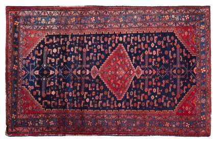 Semi Antique Central Persian Hamadan Village Carpet, Kurdestan, c. 1930-1949, 4' 2 x 7'.