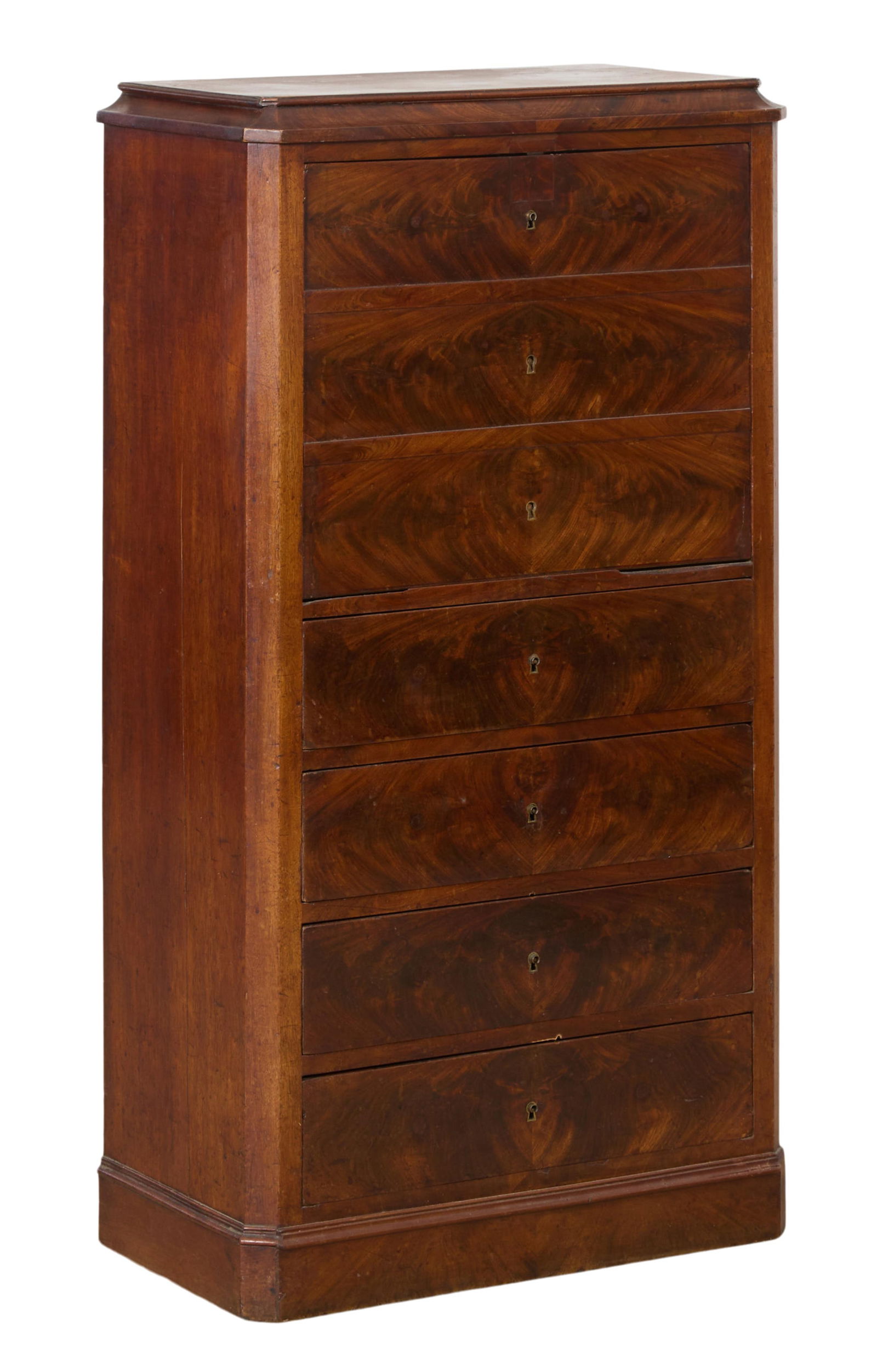 French Louis Philippe Walnut Secretaire a Abattant, mid 19th c., H.- 47 1/2 in., W.- 25 1/2 in., D.- (1 of 2)