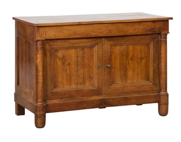 French Empire Walnut Sideboard, early 19th c., H.- 33 1/2 in., W.- 48 5/8 in., D.- 23 3/4 in.