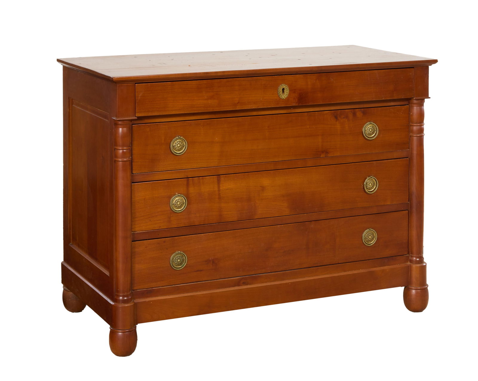 French Empire Style Cherry Commode, 20th c., H.- 34 in., W. 45 in., D.- 21 3/4 in. (1 of 7)