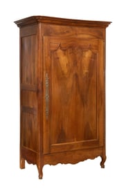 French Louis XV Style Walnut Bonnetiere, late 19th c., H.- 82 in., W.- 50 in., D.- 26 in.