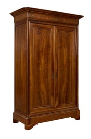 French Louis Philippe Walnut Armoire, mid 19th c., H.- 97 1/2 in., W.- 55 in., D.- 24 in.