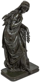 Jacques Boustou, "Standing Classical Lady," 19th c., H.- 21 in., W.- 10 1/2 in., D.- 7 1/4 in.
