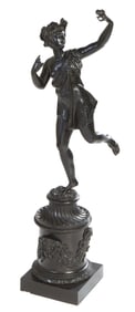 French School, "Female Bacchante Figure," 20th c., H.- 22 in., W.- 7 1/2 in., D.- 8 in.