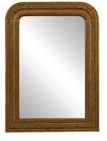 French Louis Philippe Giltwood and Gesso Overmantel Mirror, mid 19th c., H.-,30 in., W.- 21 in., D.-