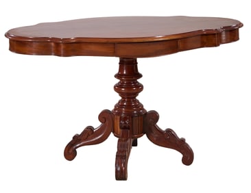 French Napoleon III Walnut Center Table, 20th c., H.- 29 in., W.- 50 in., D.- 31 in.