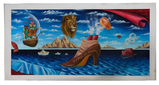 Eugene Poliarush (Ukrainian, b. 1985), "Departure of the Shoe," H.- 21 1/2 in., W.- 45 1/2 in.