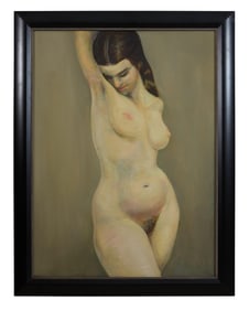 Harrie Kuhten (Dutch, 1883-1952), "Standing Female Nude," Sight- H.- 39 5/8 in., W.- 29 3/4 in.,