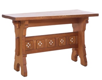 French Provincial Pine Draftsman Table, early 20th c., H.- 35 1/2 in., W.- 60 in., D.- 25 1/4 in.