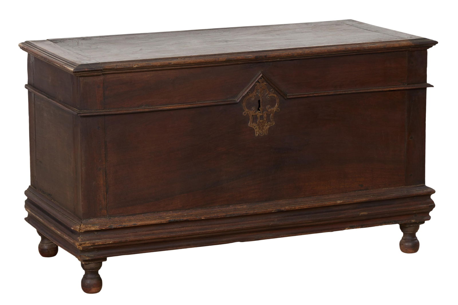 French Provincial Walnut Coffer, 19th c., H.- 28 in., W.- 47 in., D.- 22 1/2 in. (1 of 2)