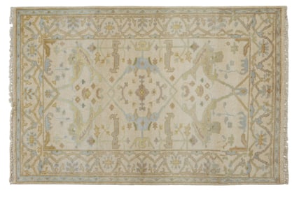 Turkish Angora Oushak Carpet, 4' x 6' 2.