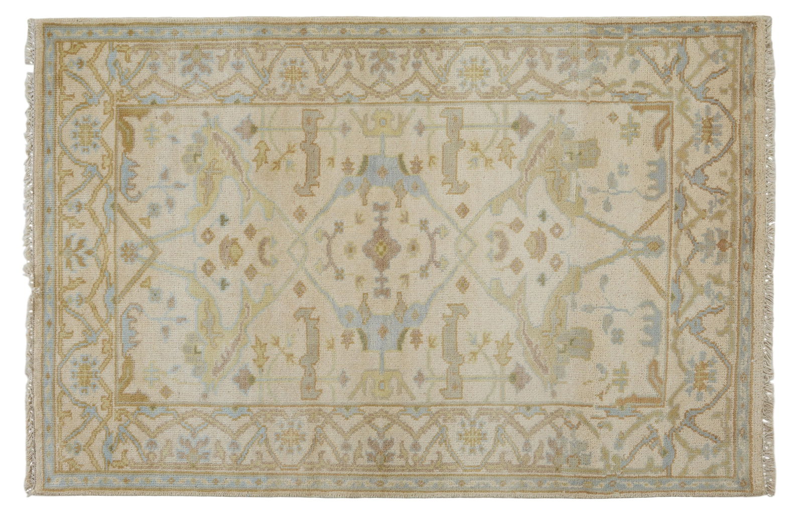 Turkish Angora Oushak Carpet, 4' x 6' 2. (1 of 2)