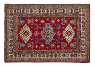Uzbek Kazak Carpet, 4' 10 x 7'.