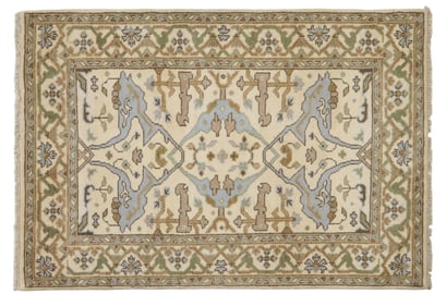 Turkish Angora Oushak Carpet, 4' x 5' 10.