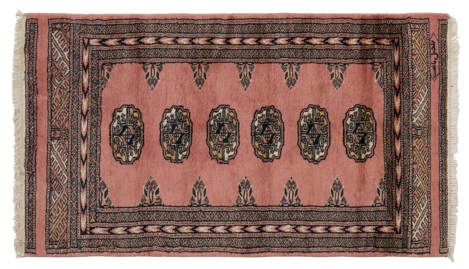 Oriental Prayer Rug, 2' 2 x 3' 11.: Oriental Prayer Rug, with a salmon ground, 2' 2 x 3' 11.