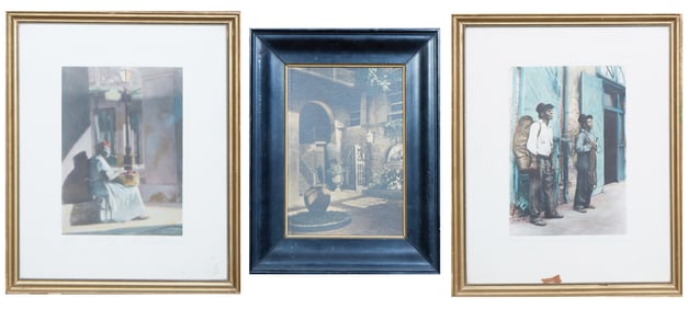 C. Bennett Moore (American/New Orleans, 1879-1939), Three Hand-Colored Photographs, early 20th c.,