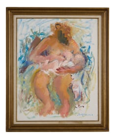 Charles Whitfield Richards (American/Louisiana, 1906-1992), "Mother Breastfeeding Child," 20th c.,