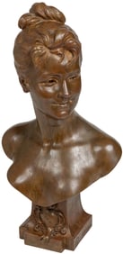 Emile Pinedo (French, 1840-1916), "Lys," H.- 18 in., W.- 9 1/2 in., D.- 6 in.