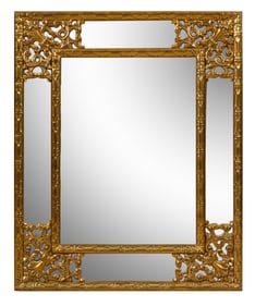 French Belle Epoque Style Divided Overmantel Mirror, 20th c., H.- 40 1/4 in., W.- 33 in.