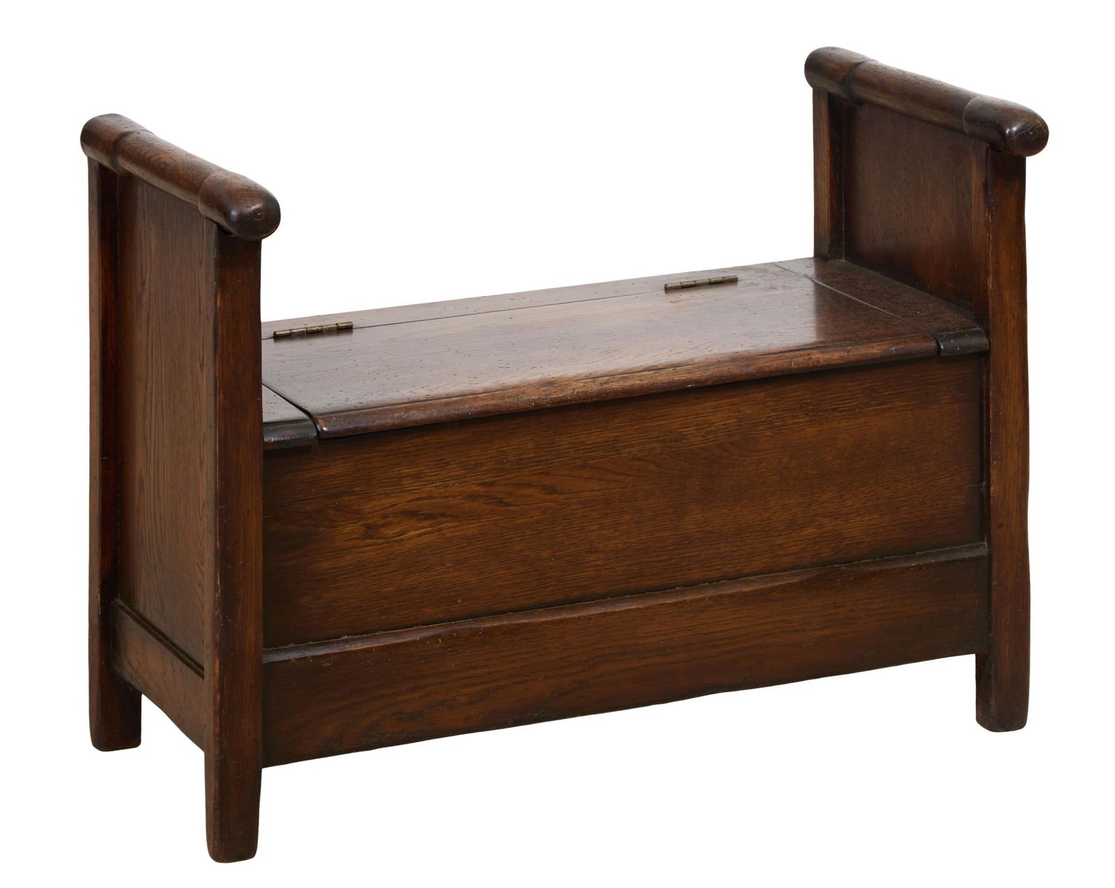 French Provincial Style Oak Storage Bench, 20th c., H.- 24 1/2 in., W.- 33 in., D.- 16 in. (1 of 2)