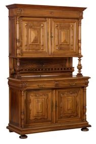 French Henri II Style Walnut Buffet du Corps, 19th c., H.- 88 1/2 in., W.- 56 in., D.- 24 in.