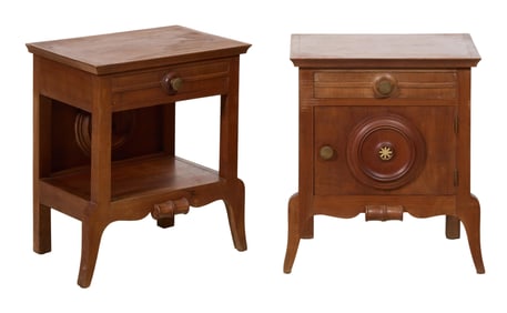 Pair of French Art Nouveau Nightstands, early 20th c., H.- 23 in., W.- 19 1/2 in., D.- 14 in. (2