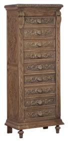 French Henri II Style Bleached Walnut Dressing Chest, 19th c., H.- 71 1/2 in., W.- 28 3/4 in., D.-