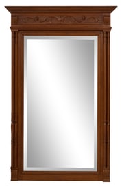 French Henry II Style Carved Walnut Overmantel Mirror, late 19th c., H.- 60 1/2 in., W.- 37 in.