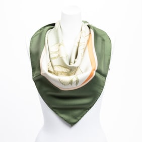 Vintage Hermes "Oiseaux Migrateurs" Silk Scarf, by Caty Latham, 1977, H.- 36 in., W.- 36 in.