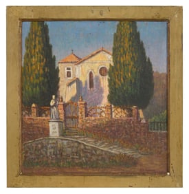 Henri Bazalgette (French, 19th/20th Century), "View of a French Provincial Monastery," early 20th