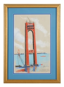 American School (20th Century), "Two of the Greatest Anchors in the World: Verrazano Bridge S.I. to