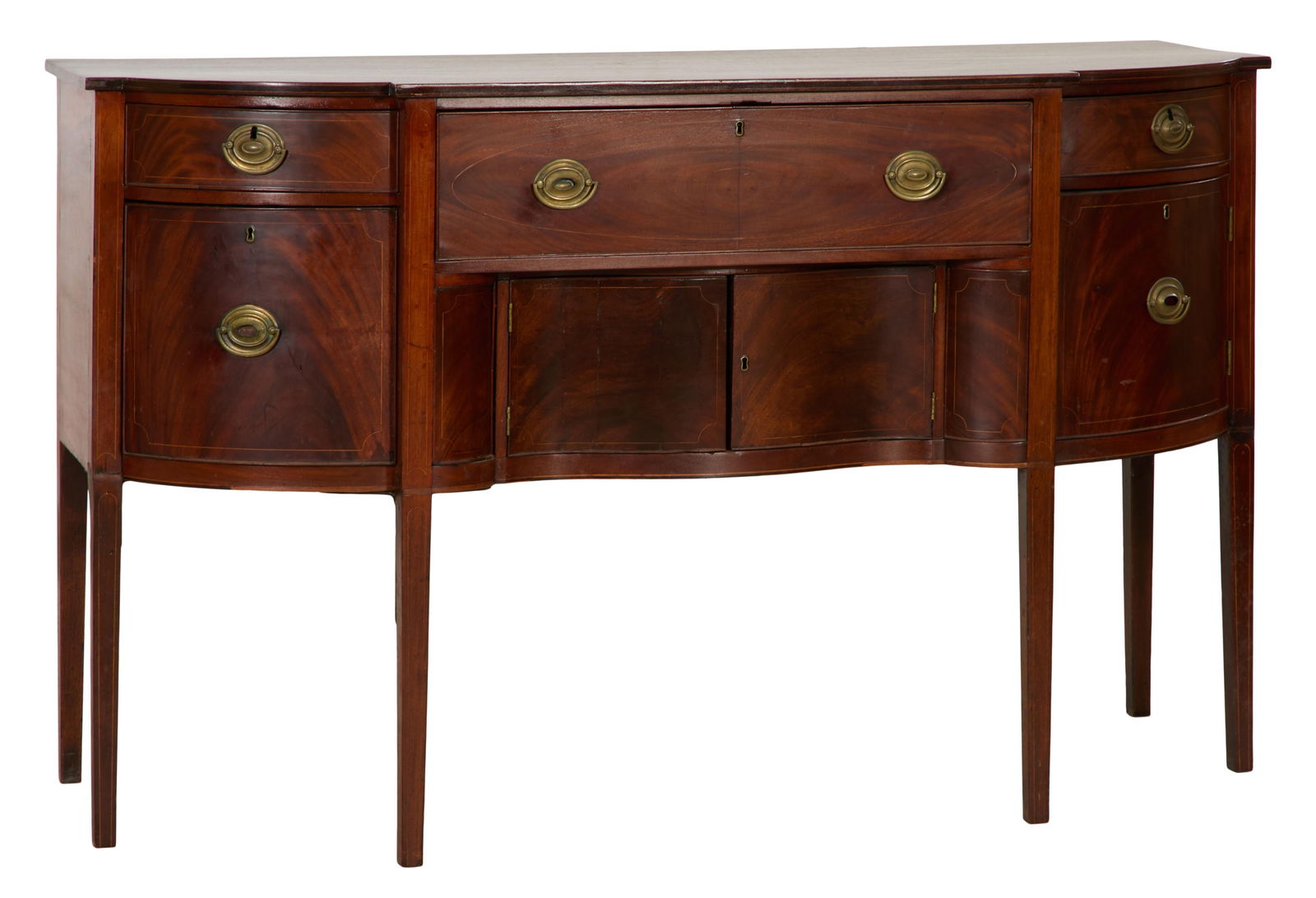 American Federal Inlaid Mahogany Sideboard, early 19th c., H.- 42 in., W.- 69 in., D.- 26 in. (1 of 20)