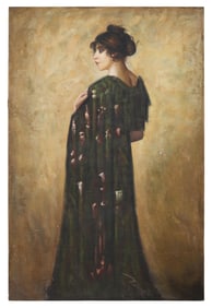 Continental/American School (20th Century), "Portrait of an Iberian Woman," H.- 72 in., W.- 48 in.