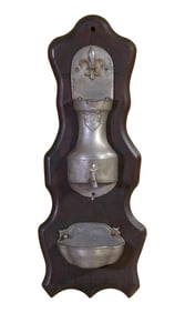 Vintage French Pewter Lavabo, 20th c., H.- 29 in., W.- 11 in., D.- 6 in.