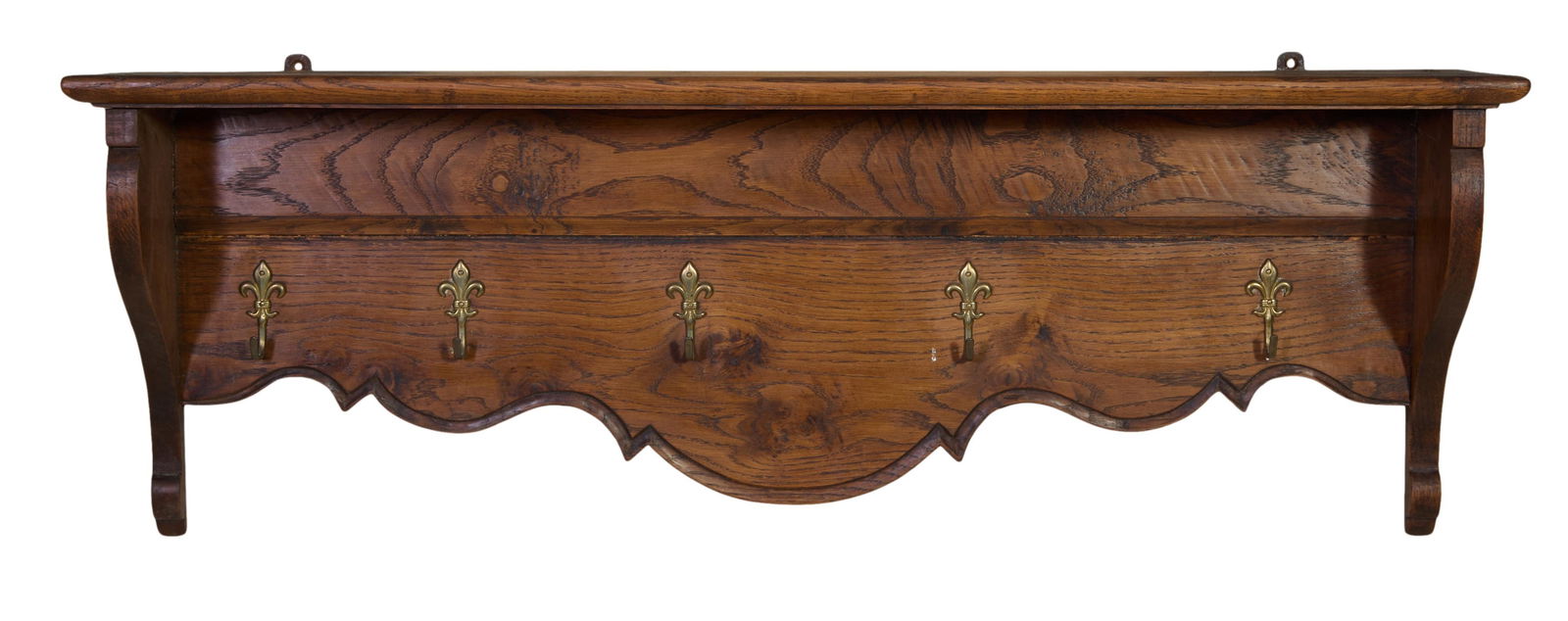 French Provincial Louis XVI Style Carved Walnut Entry Shelf, late 19th c., H.- 13 3/4 in., W.- 39 (1 of 1)