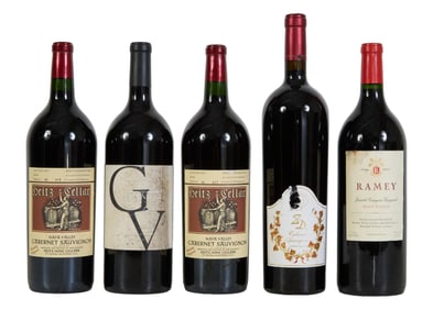 Five Magnums of Red Wine, (5 Pcs.)