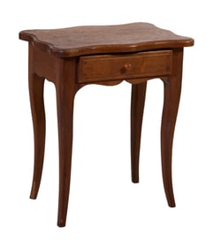 French Provincial Louis XV Style Oak Nightstand, 20th c., H.- 21 in., W.- 18 in., D.- 12 in.
