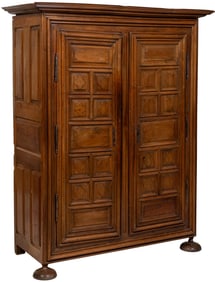 French Louis XIII Style Walnut Armoire, 19th c., H.- 74 in., W.- 60 in., D.- 26 in.