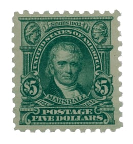 1917 U.S. $5 John Marshall Stamp