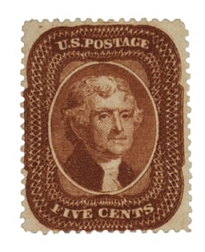 1857-1861 U.S. 5¢ Thomas Jefferson Stamp