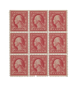 Rare 1917 U.S. 5¢ George Washington Single Mint Block Error